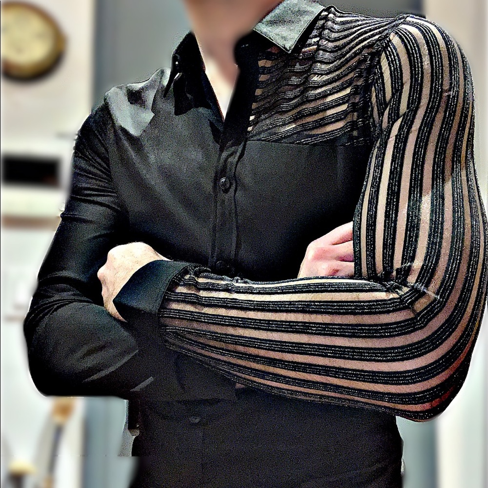 Adventurous See-Through Shoulder, Button Up Shirt.